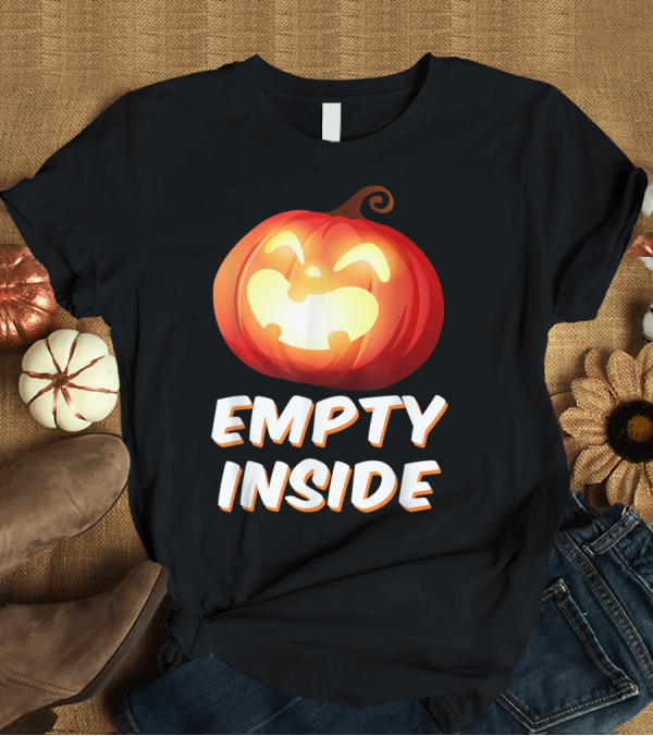 T-Shirt: Empty Inside Halloween Pumpkin T-Shirt Empty Inside Halloween Pumpkin T-Shirt