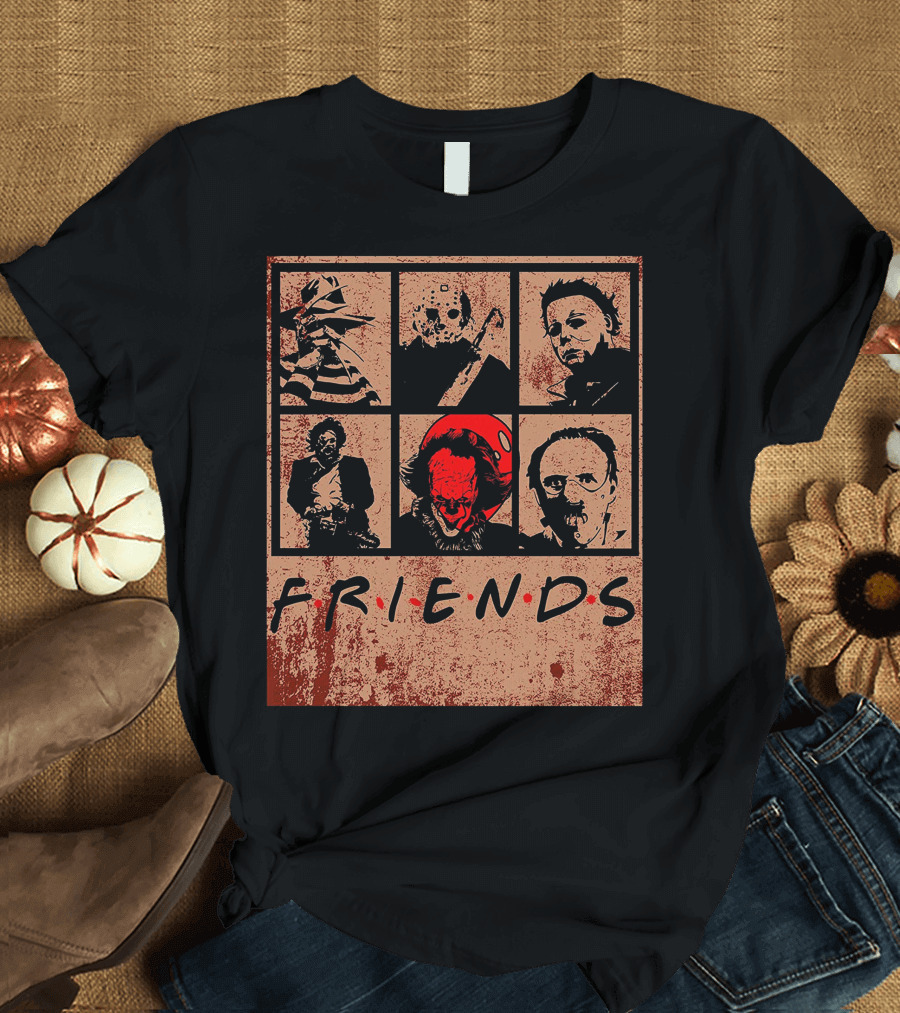 Halloween Nightmare Horror Movies Icons Horror Friends Party T-Shirt