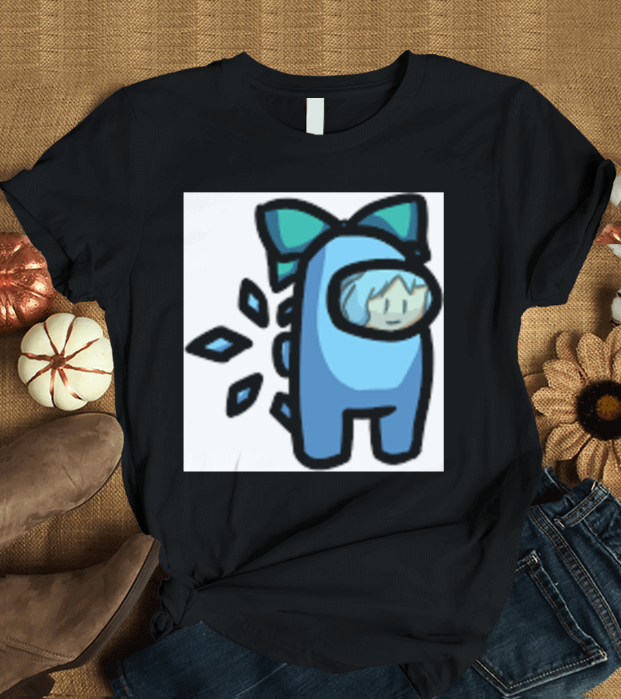 Among Us Blue Crewmate with Bow Gamer Girl T-Shirt