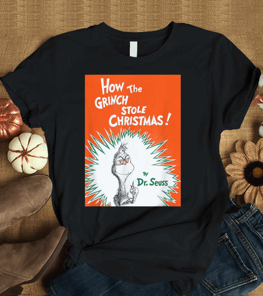 How the Grinch Stole Christmas By Dr. Seuss Book Cover T-Shirt