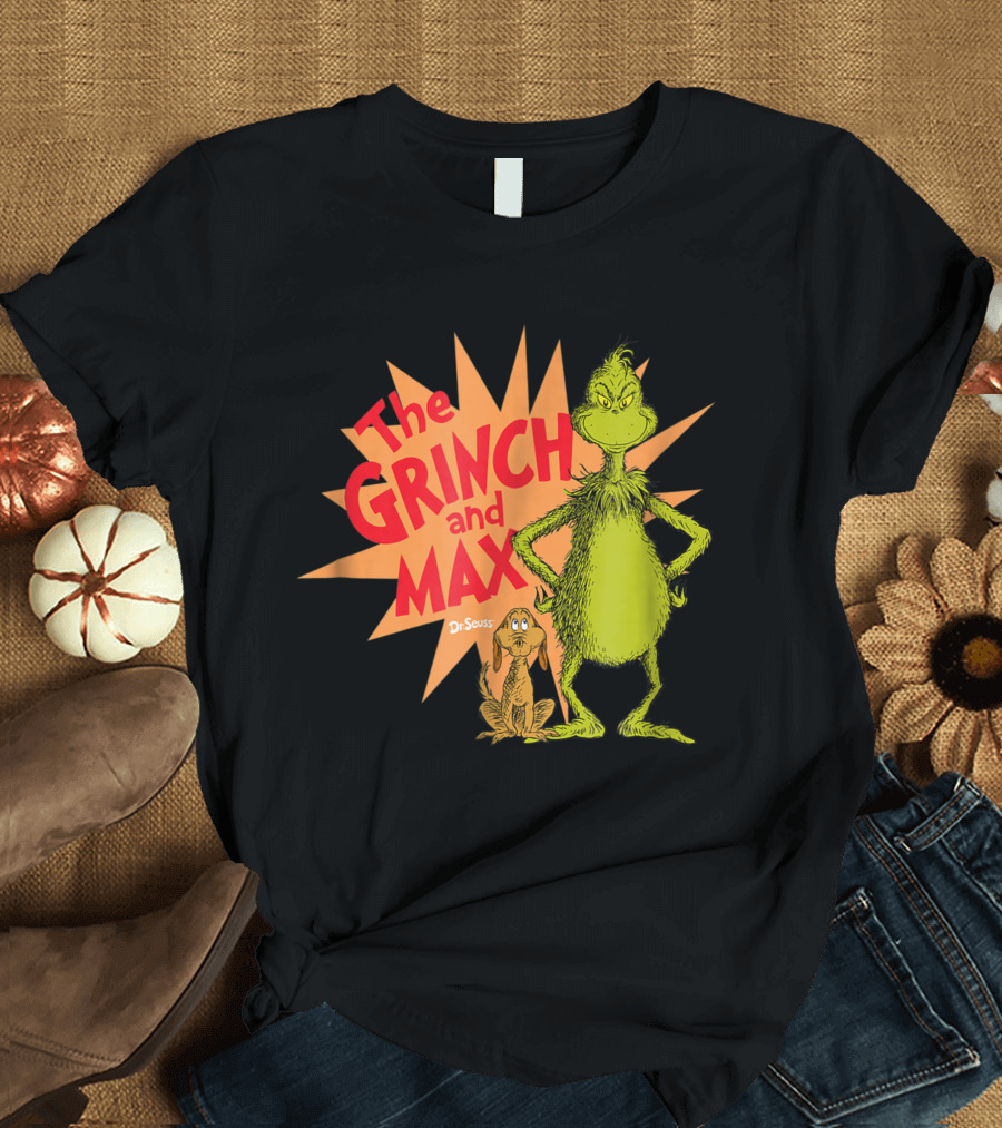 The Grinch And Max Dr. Seuss Burst T-Shirt