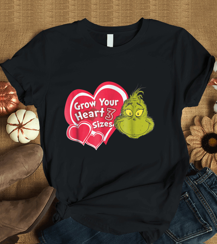 Dr Seuss Grinch Grow Your Heart 3 Sizes T-Shirt