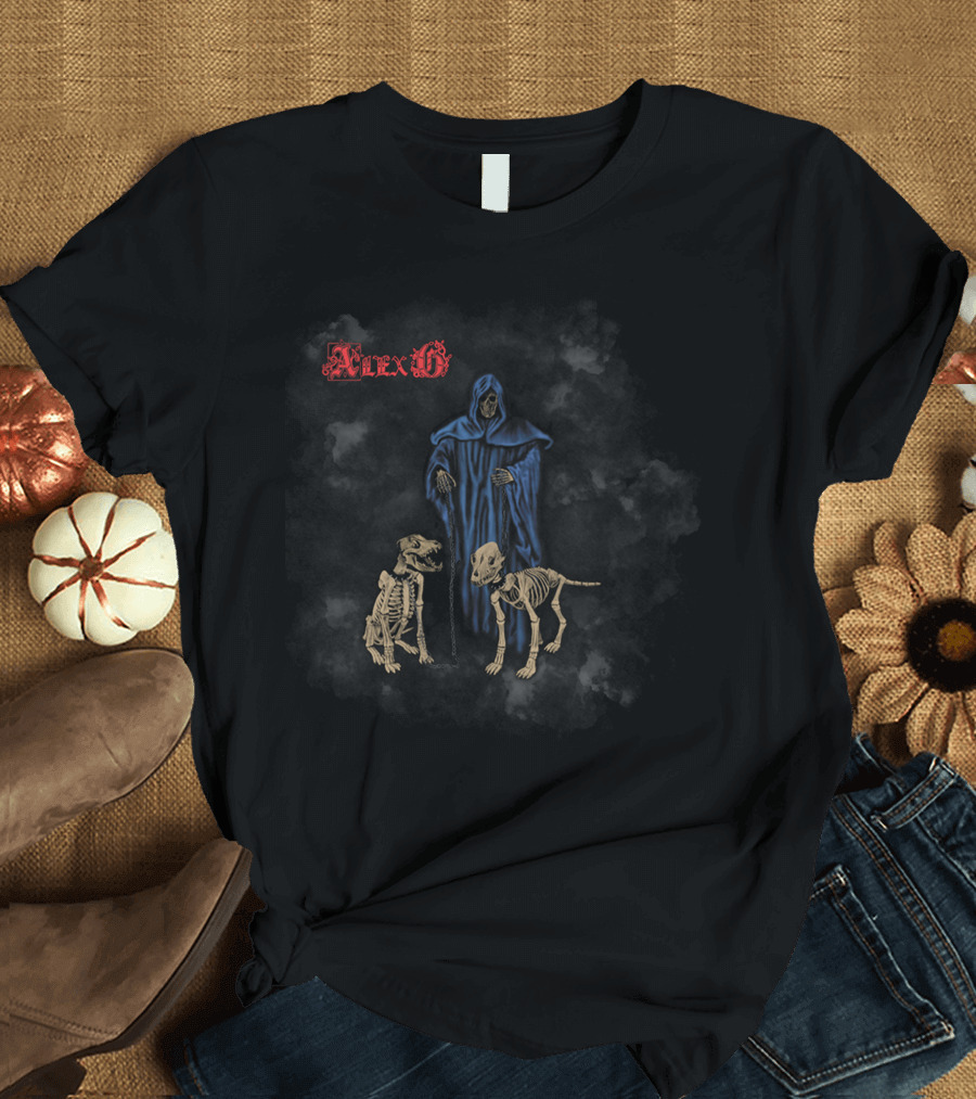 Alex G Grim Reaper with Skeleton Dogs T-Shirt