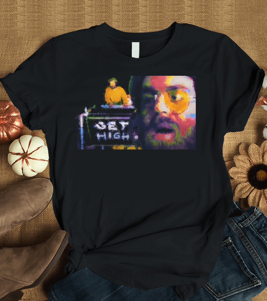 Get High Colorful Portrait and DJ Booth T-Shirt