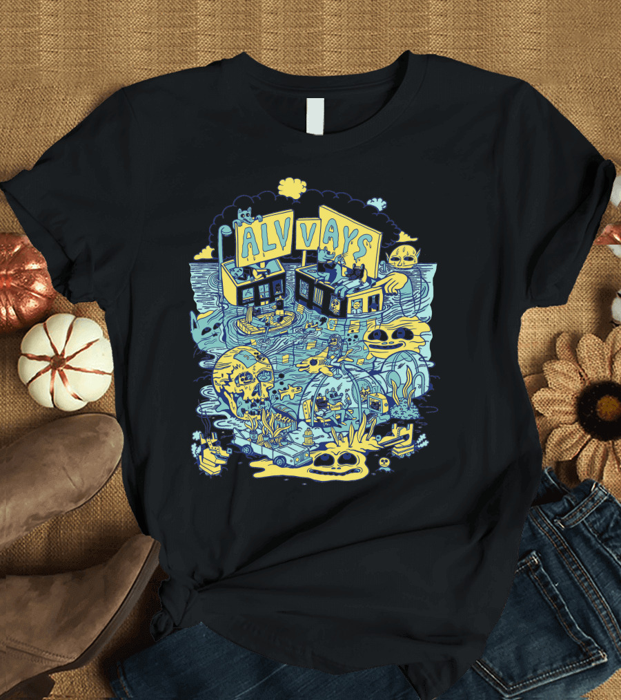 ALVVAYS Tour Blue Yellow Surreal T-Shirt