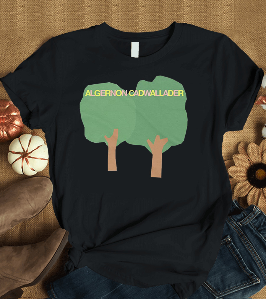 ALGERNON CADWALLADER Two Green Trees with Brown Trunks on a T-Shirt