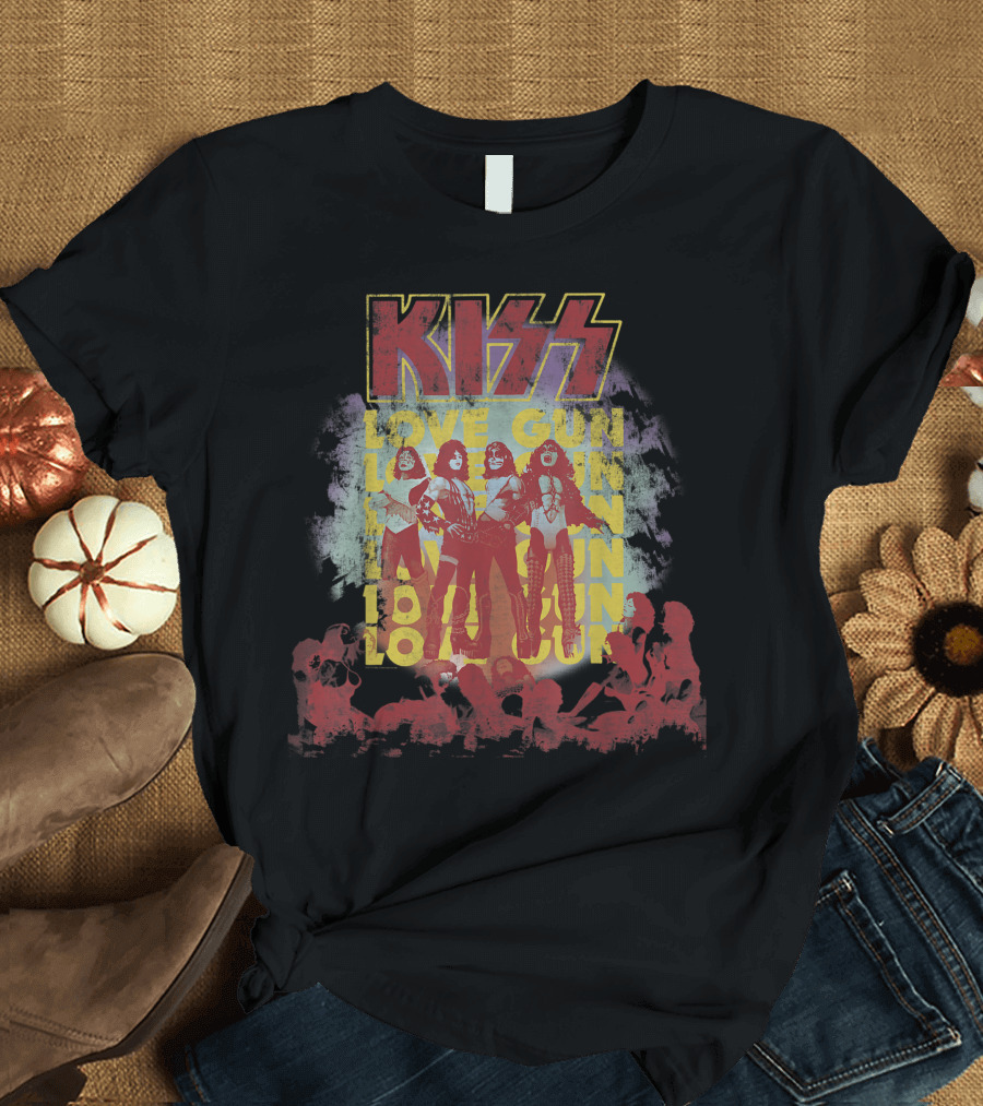 KISS Love Gun Album Art with Red T-Shirt