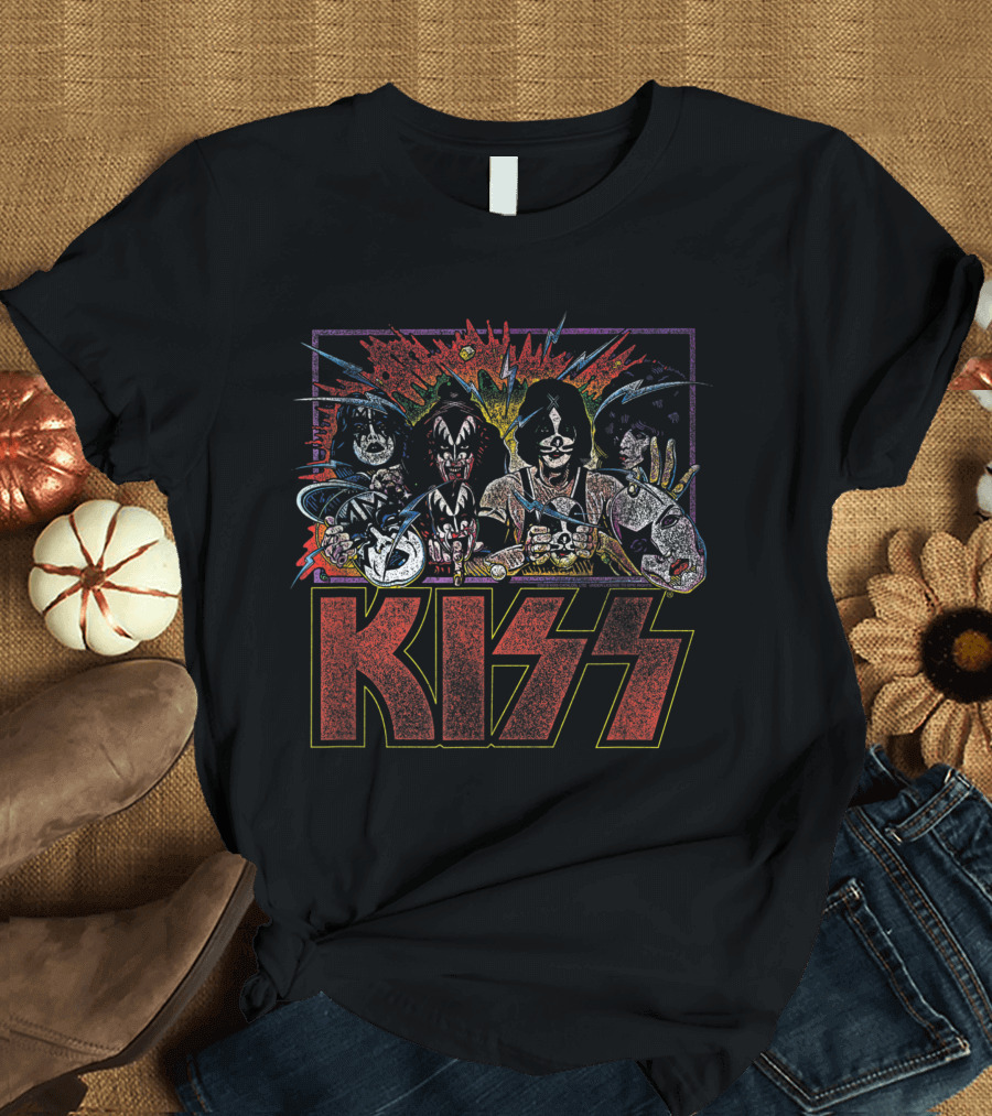 KISS Unmasked Explosive Comic Album T-Shirt