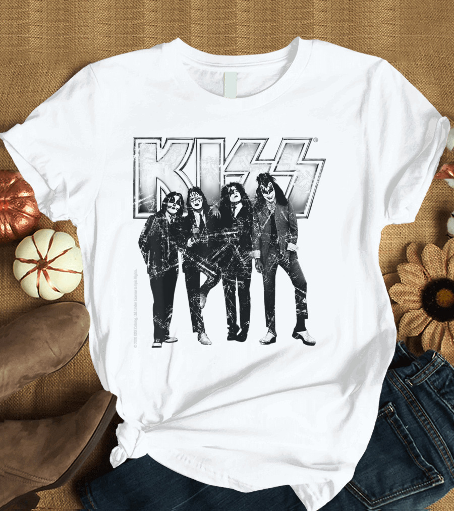 KISS Band Members Distressed Portrait T-Shirt