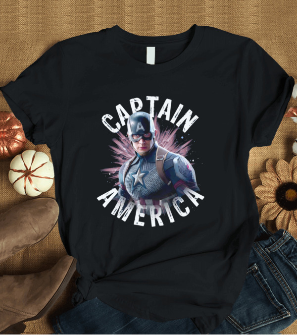 T-Shirt: CAPTAIN AMERICA VIBRANT HERO AESTHETIC T-Shirt CAPTAIN AMERICA VIBRANT HERO AESTHETIC T-Shirt