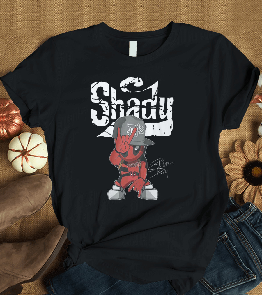 Deadpool Eminem Shady Slim Shady 313 12 Rap Signature T-Shirt