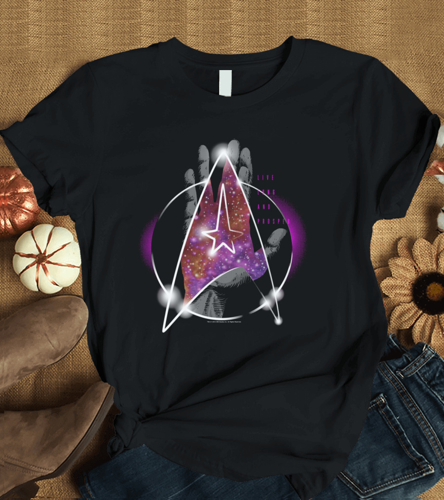 STAR TREK LIVE LONG AND PROSPER GALAXY HAND T-Shirt