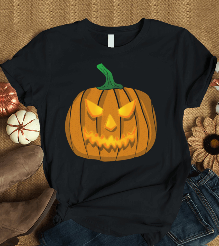 Jack-o-lantern Pumpkin Lantern Head Halloween T-Shirt