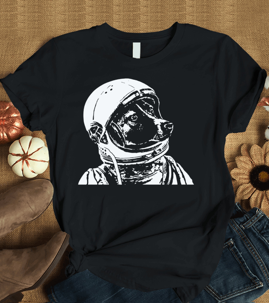 Space Pup in Helmet Astronaut Canine T-Shirt
