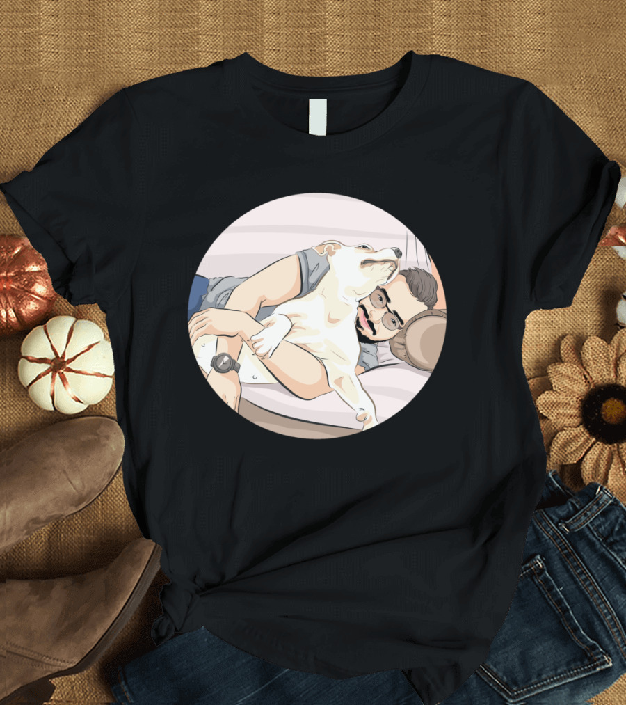 Man Hugging Dog T-Shirt