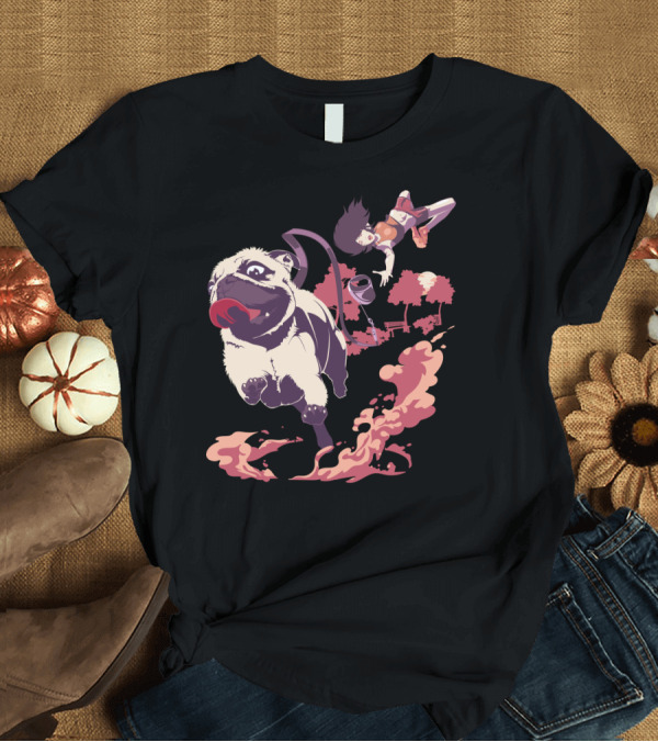 T-Shirt: PUGTASTROPHE Park Adventure with Running Pug and Surprised Bystander T-Shirt PUGTASTROPHE Park Adventure with Running Pug and Surprised Bystander T-Shirt