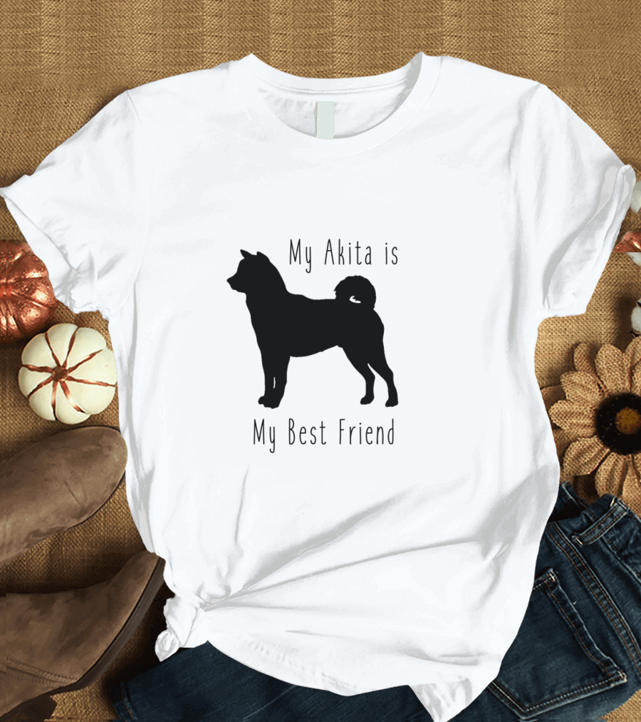 My Akita is My Best Friend Silhouette Design with Dog Lovers in Mind T-Shirt