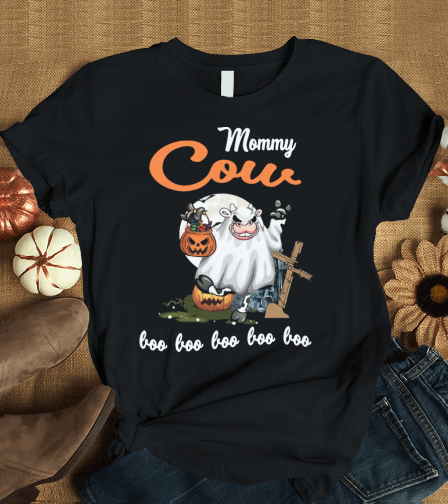 Mommy Cow Boo Boo Pumpkin Halloween T-Shirt