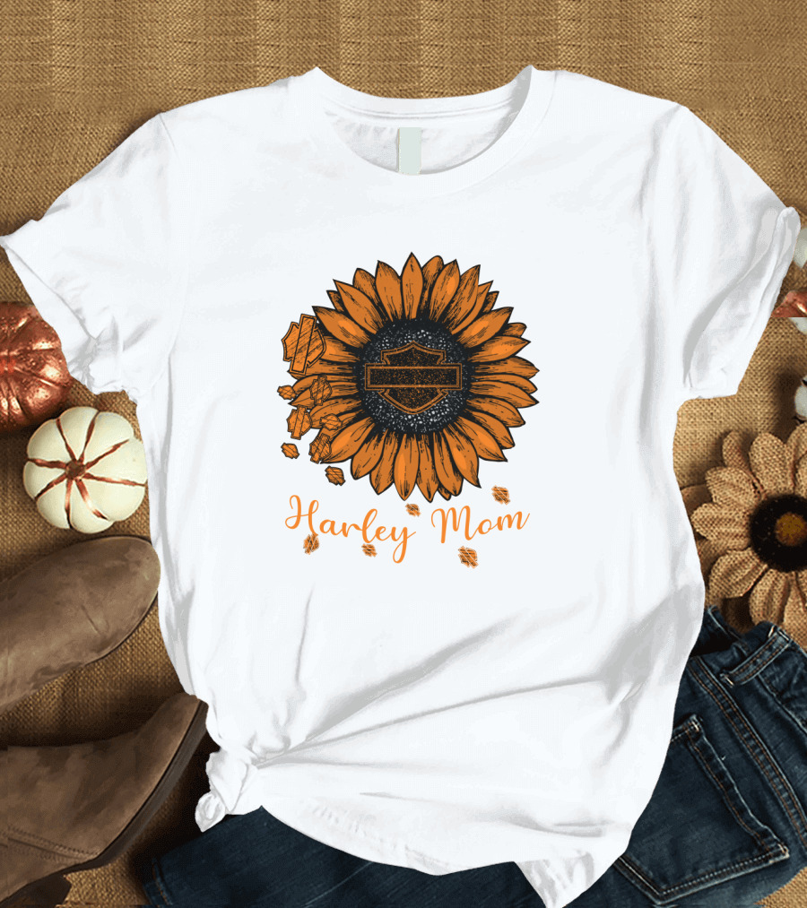 Harley Mom Sunflower Shield T-Shirt