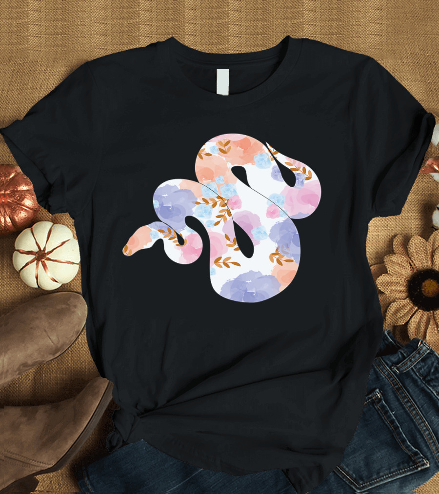 Ball Python Female Snake Floral T-Shirt