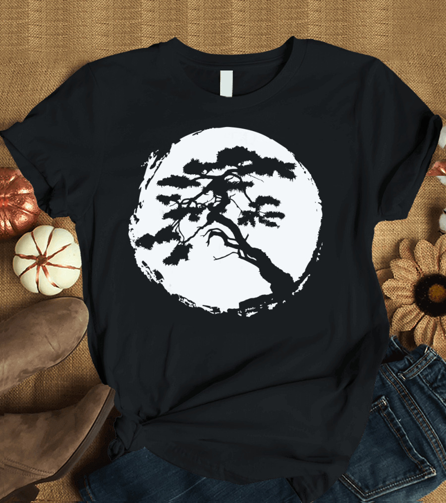 Bonsai Tree Japanese Zen Master Ink Circle T-Shirt