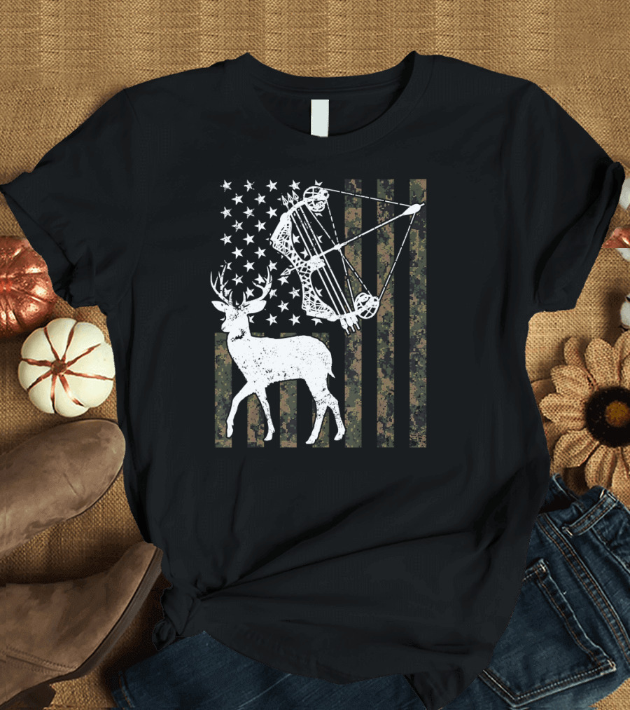 Bow Hunting Deer Camouflage T-Shirt