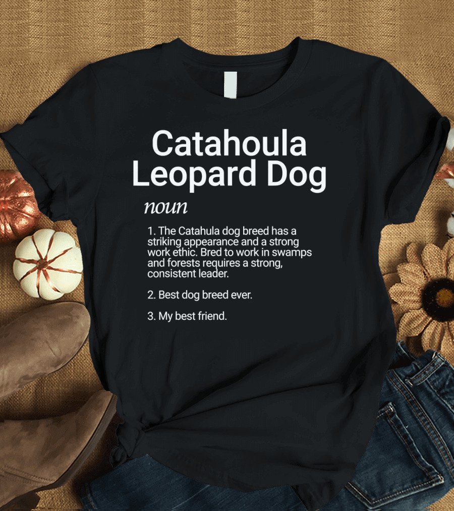 Catahoula Leopard Dog Noun Striking Appearance Strong Work Ethic Best Dog Breed Ever My Best Friend T-Shirt