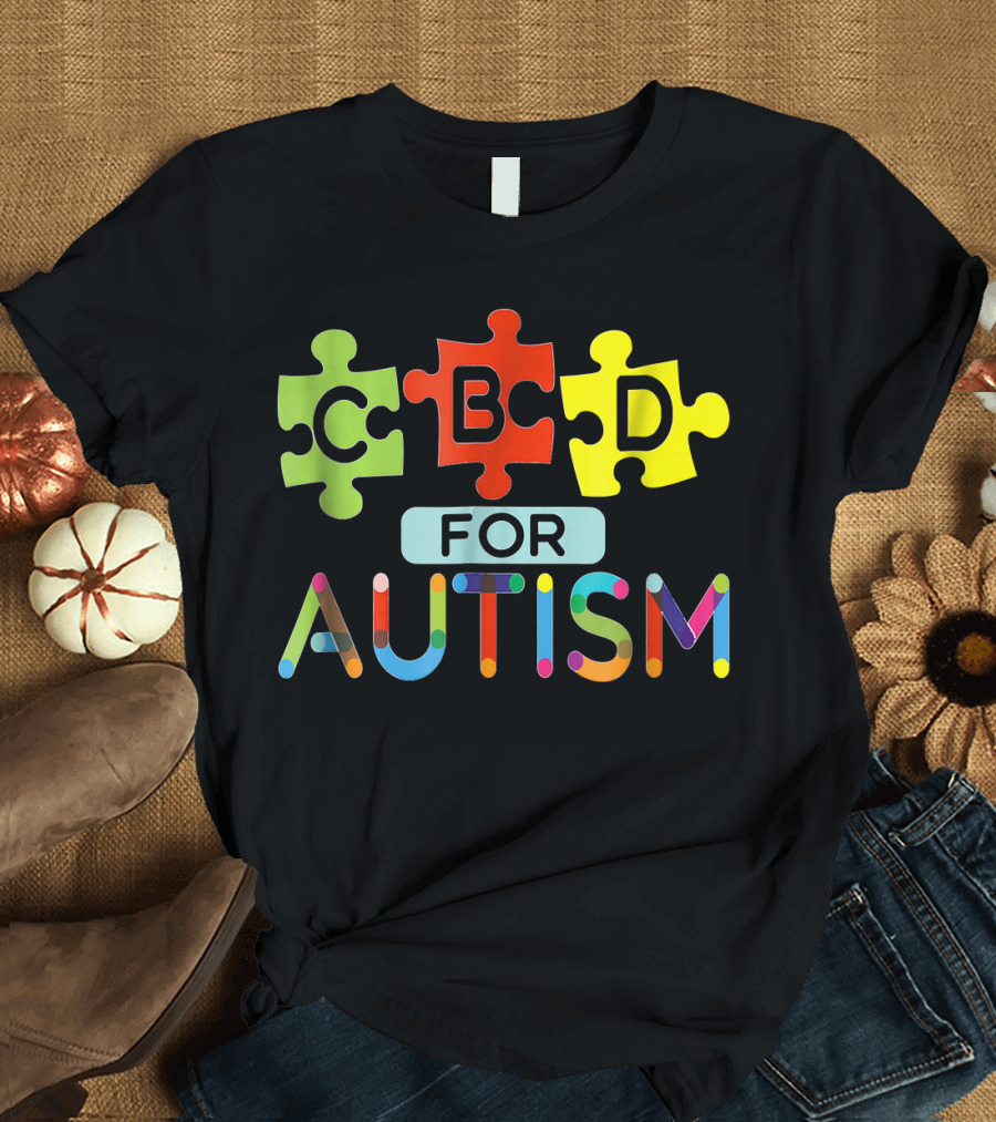 CBD for Autism Awareness Hemp Oil Puzzle Pieces T-Shirt