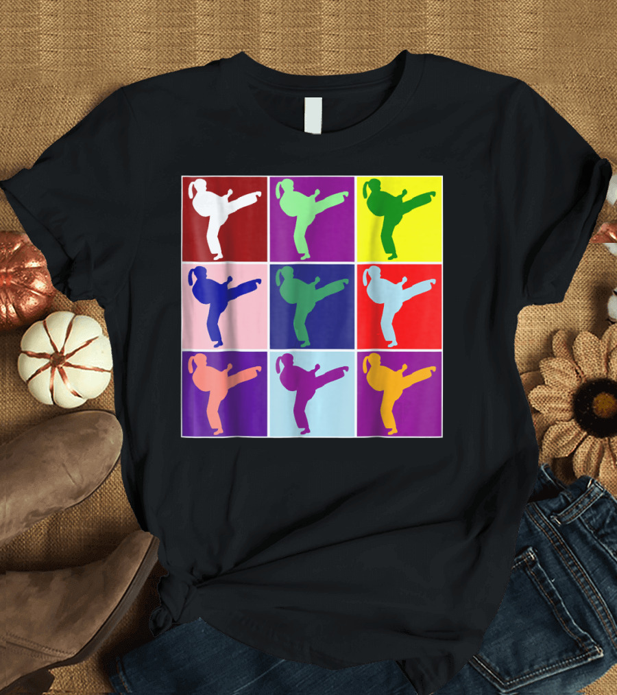 Cute Colorful Girl Karate Martial Arts Pop T-Shirt