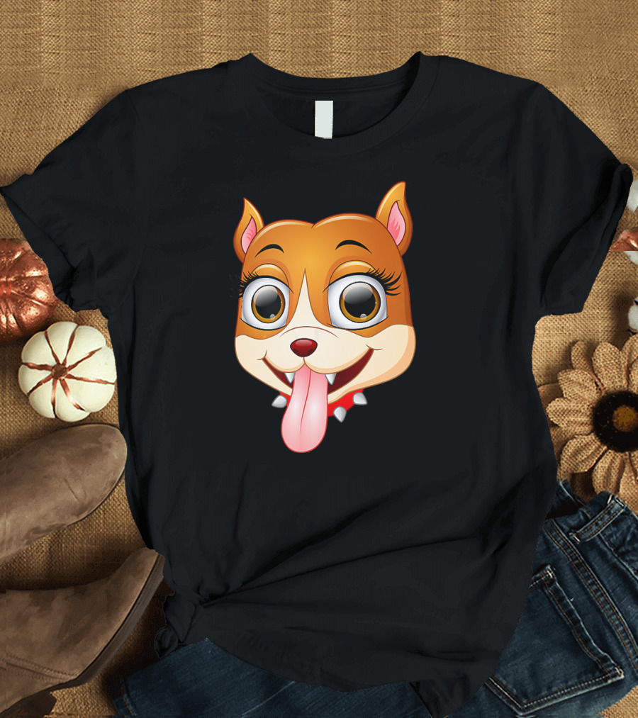 Cute Pitbull Dog Puppy Face with Big Eyes T-Shirt