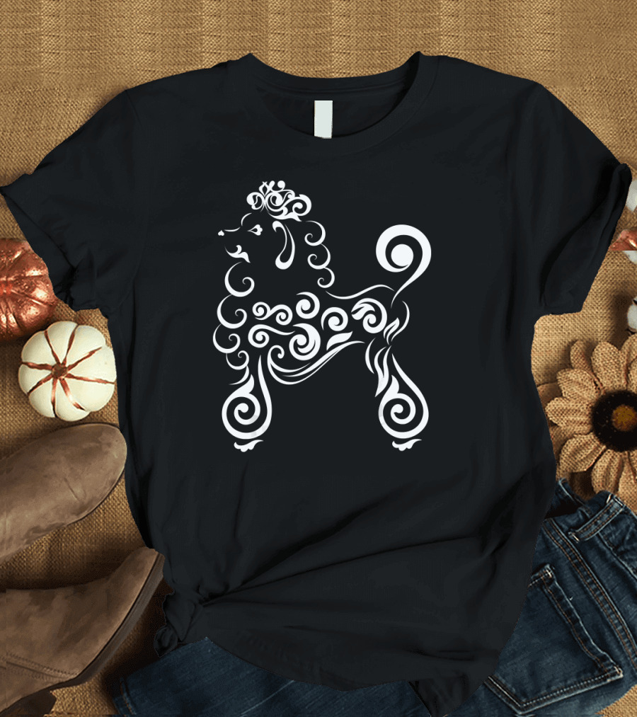 Cute Poodle Lace Artistic Swirl T-Shirt