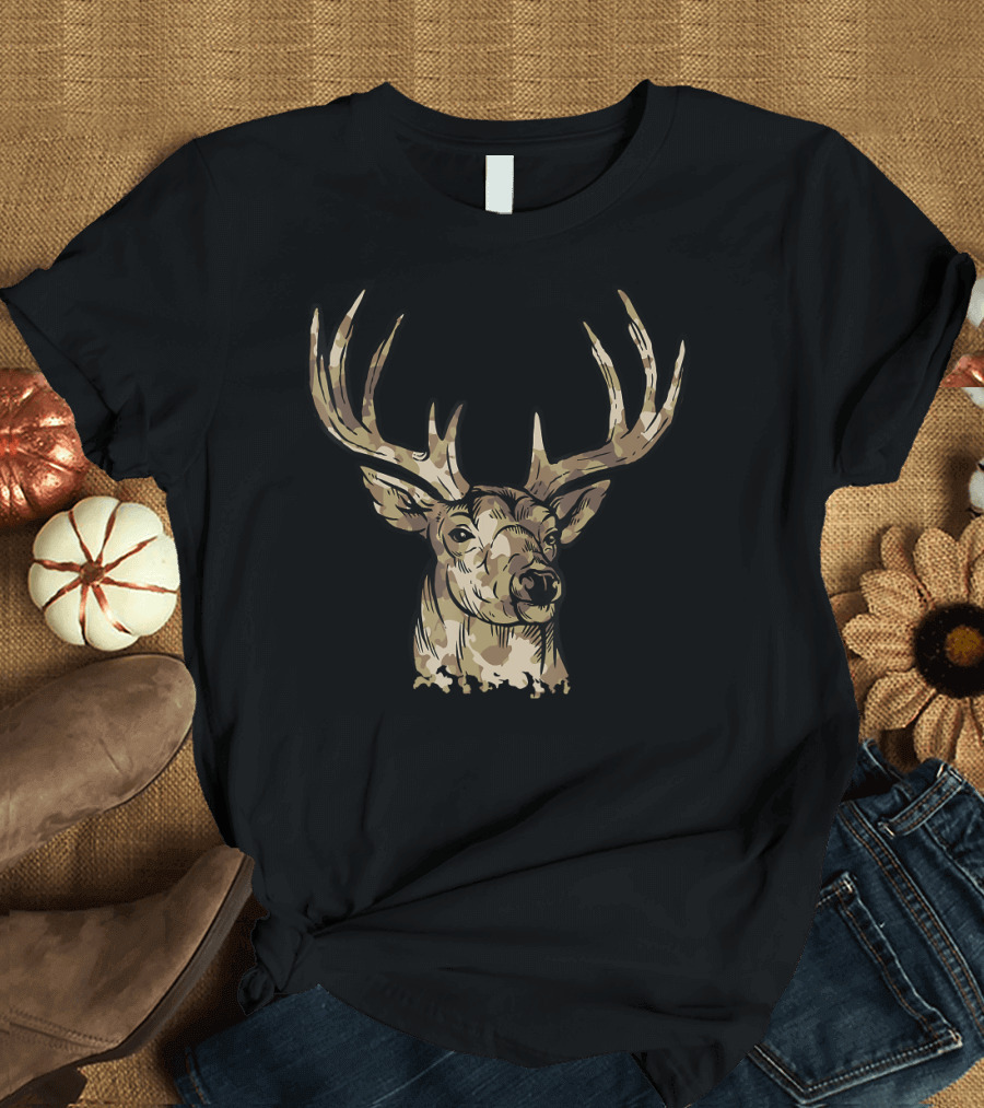 Deer Gear Camouflage Whitetail Buck Hunting T-Shirt