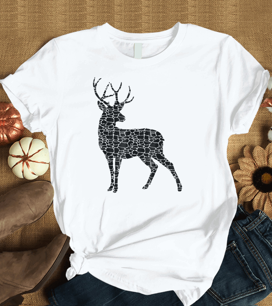 Deer Funny Deer Abstract Crackle T-Shirt