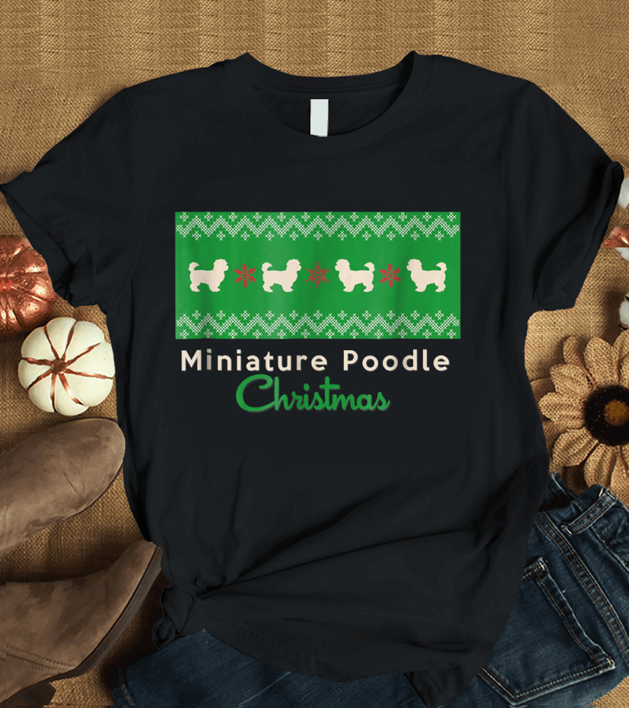 Miniature Poodle Christmas Ugly T-Shirt