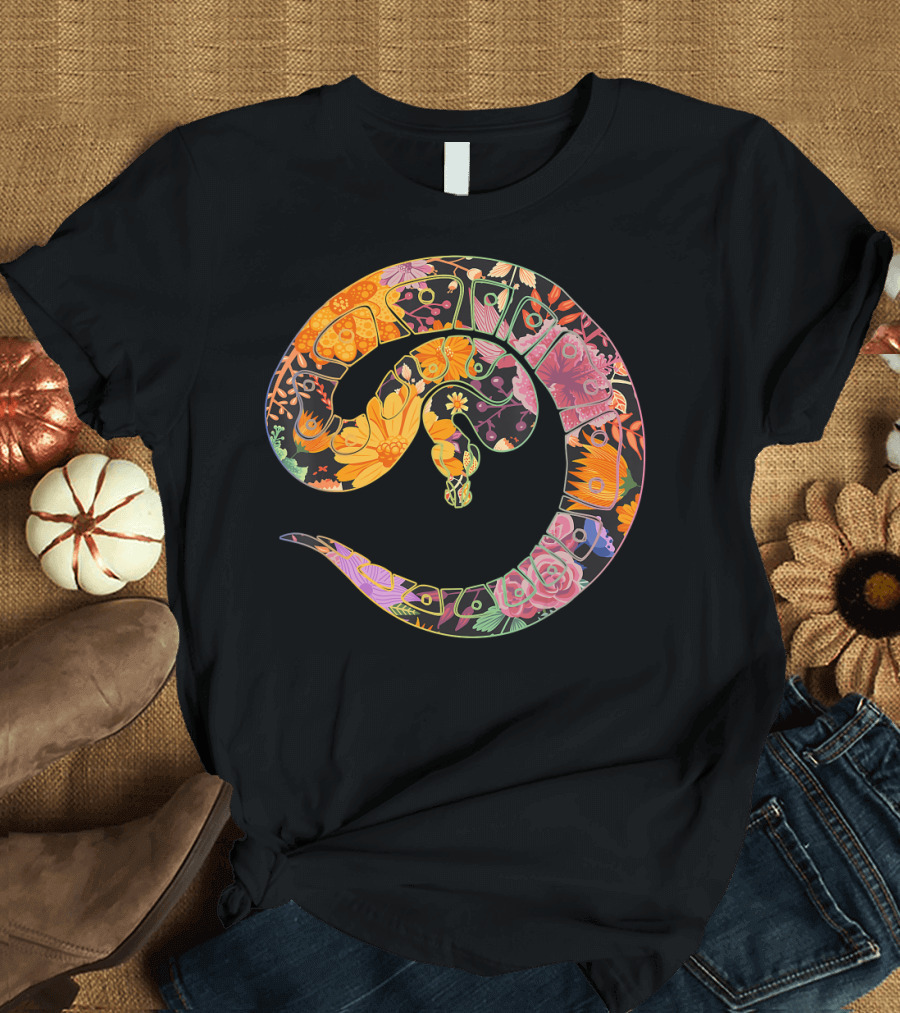 Floral Flower Vintage Retro BAL Floral Snake T-Shirt