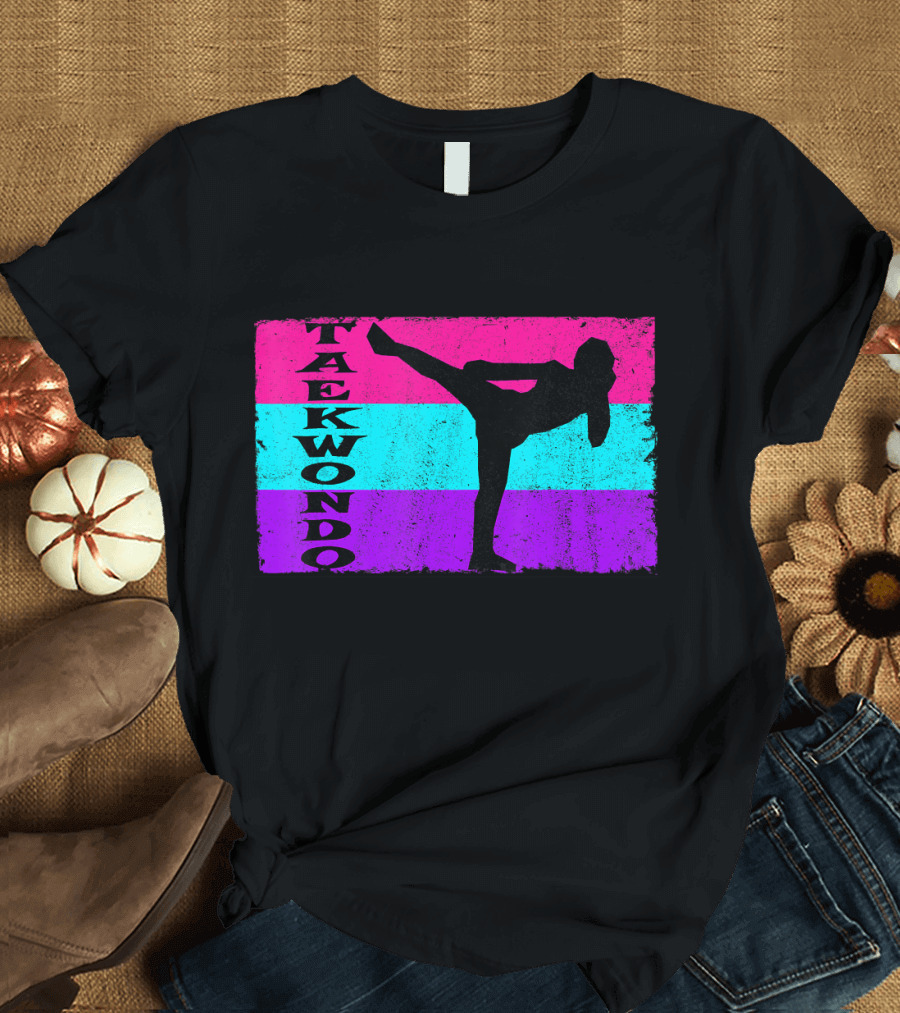 Girls Taekwondo Retro Korean Martial Arts T-Shirt