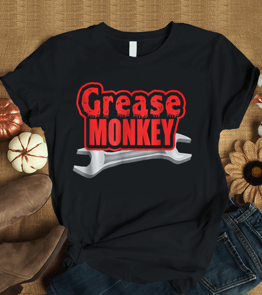 Grease Monkey Wrench Auto Mechanics Iconic Style Wrench T-Shirt