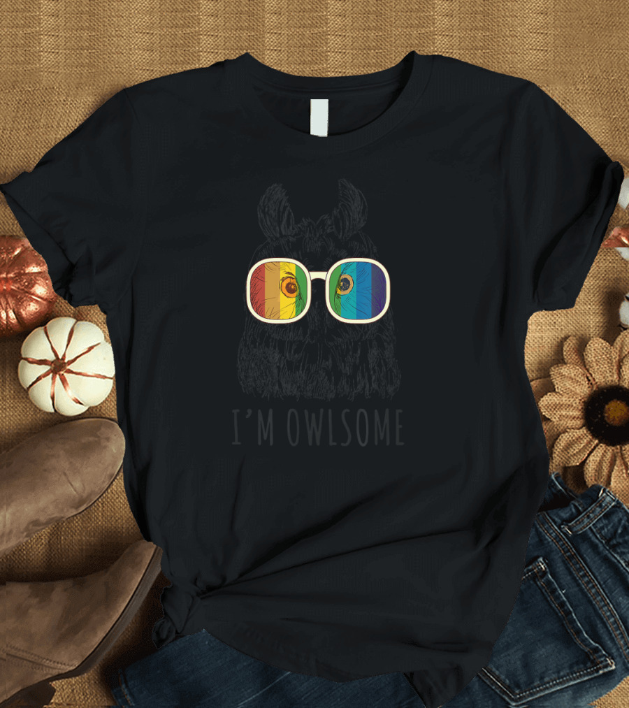 I'm Owlsome Cute Colorful Sunglasses Owl T-Shirt
