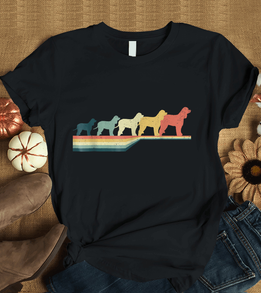 IRISH WATER SPANIEL RETRO STRIPES DOG T-Shirt