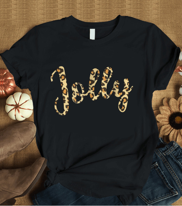 T-Shirt: Jolly Christmas Leopard Animal Holiday T-Shirt Jolly Christmas Leopard Animal Holiday T-Shirt