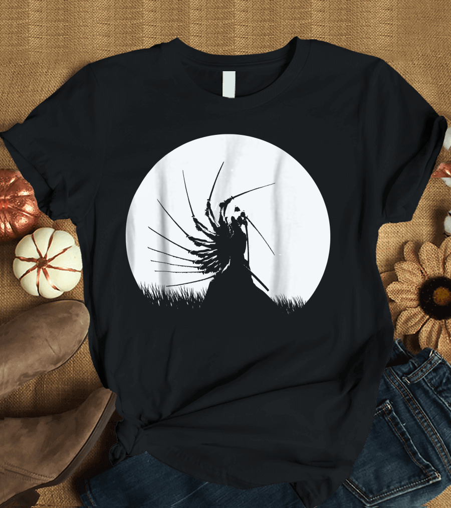 Kendo Shinai Aikido Silhouette Moon Japan Martial Arts T-Shirt