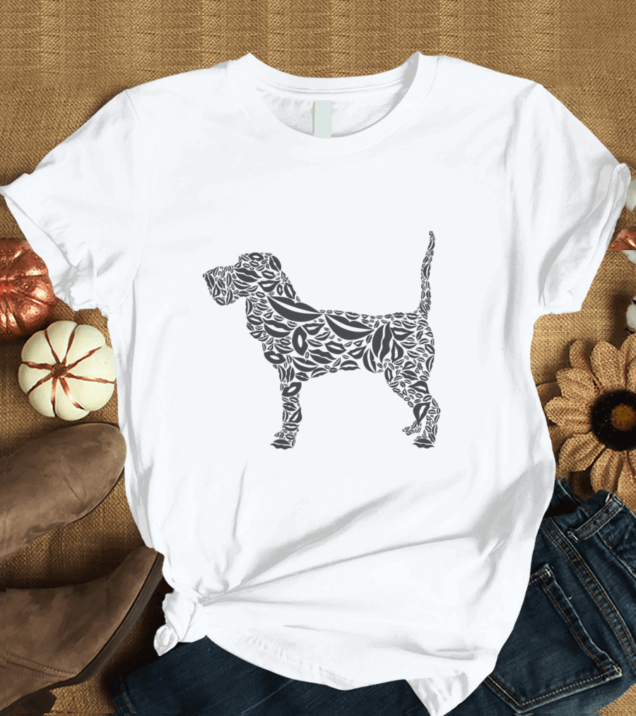 Dog Silhouette Composed of Lips T-Shirt