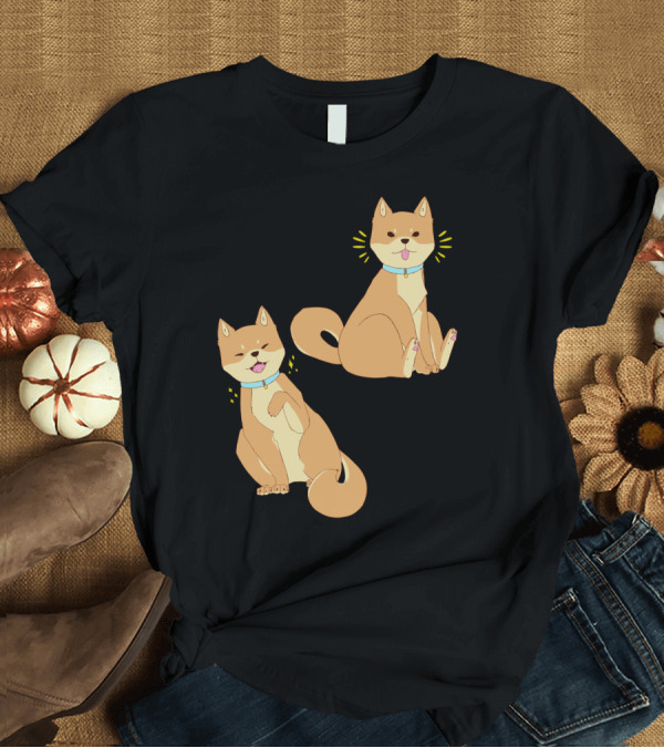 T-Shirt: Shiba Inu Companions Playful Duo Doggo Duo T-Shirt Shiba Inu Companions Playful Duo Doggo Duo T-Shirt
