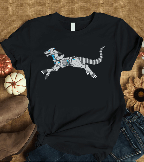 T-Shirt: Futuristic Robotic Dinosaur Creature in Motion T-Shirt Futuristic Robotic Dinosaur Creature in Motion T-Shirt