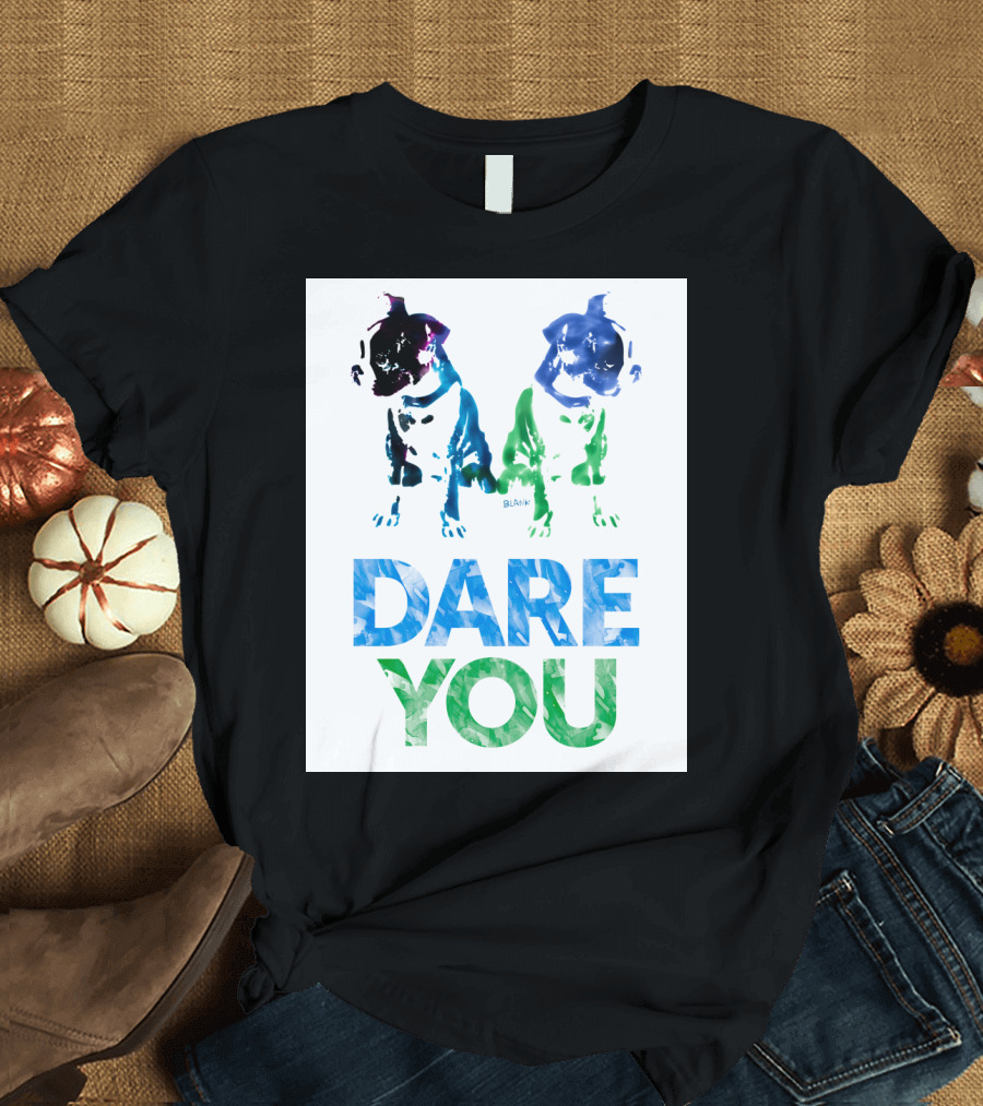 Dare You - Vibrant Dual Dog Watercolor Challenge T-Shirt