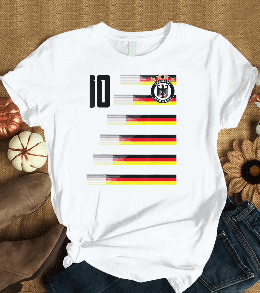 Germany Soccer Futbol Football German Flag Number 10 T-Shirt