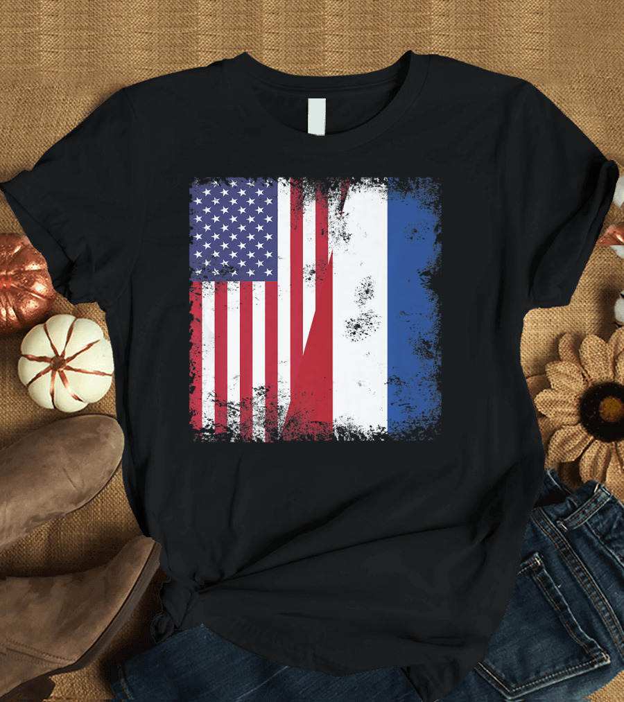 Half Dutch Flag American Canadian Vintage The Nether T-Shirt