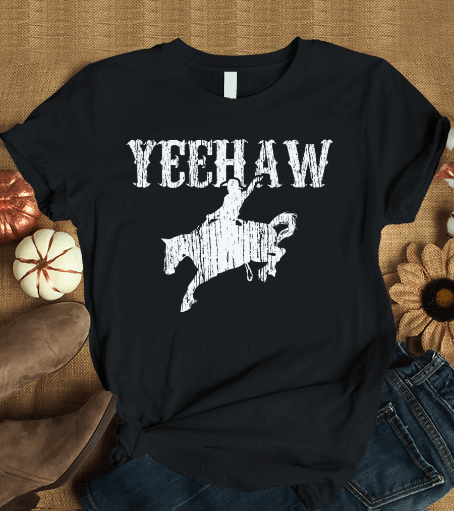 Yeehaw Cowboy Rodeo Horse Riding Western T-Shirt