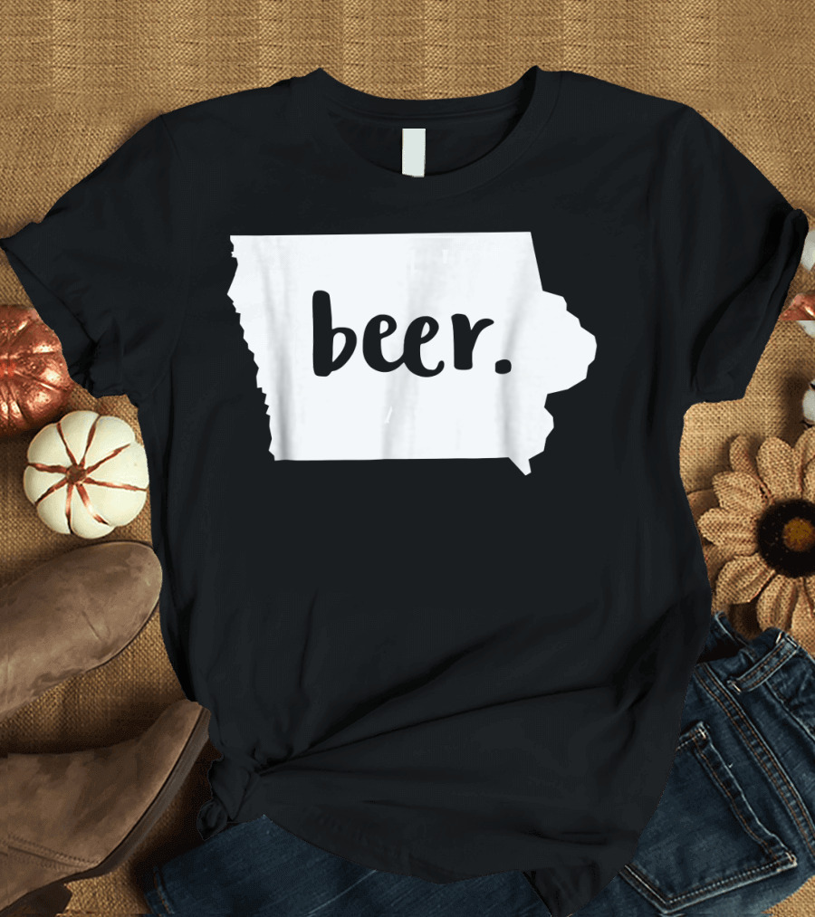 Iowa Beer Drinker Local State Shape T-Shirt