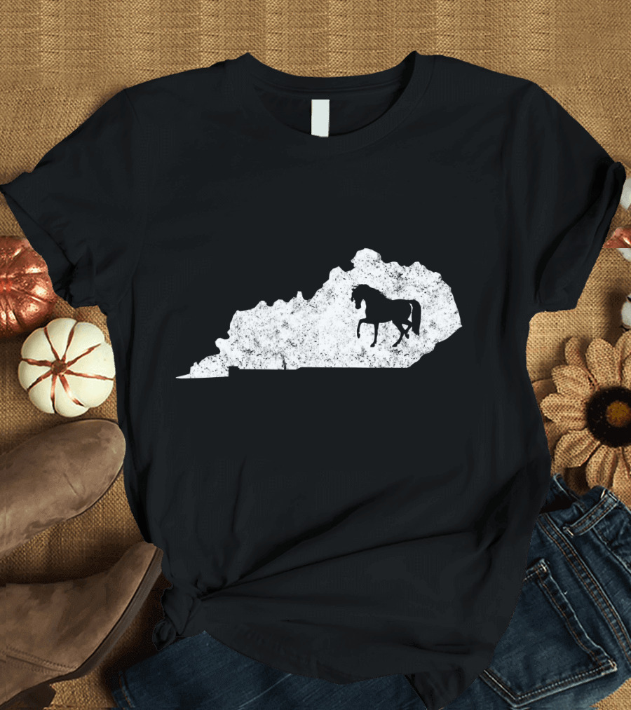 Kentucky Horseback Riding Map Equestrian T-Shirt